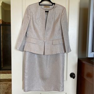 Kasper Evening Matching Metallic Dress and Jacket